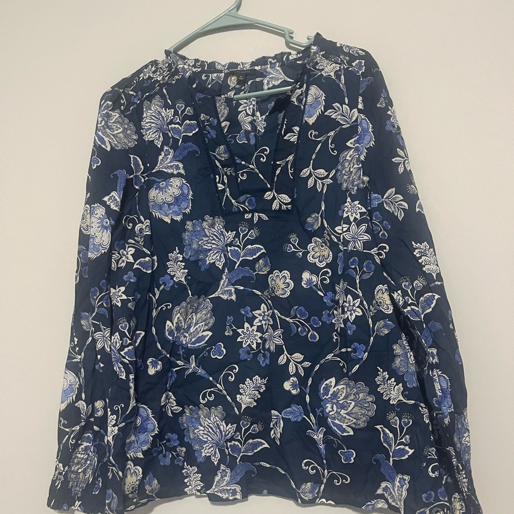 Floral‎ Blue Women's Top
